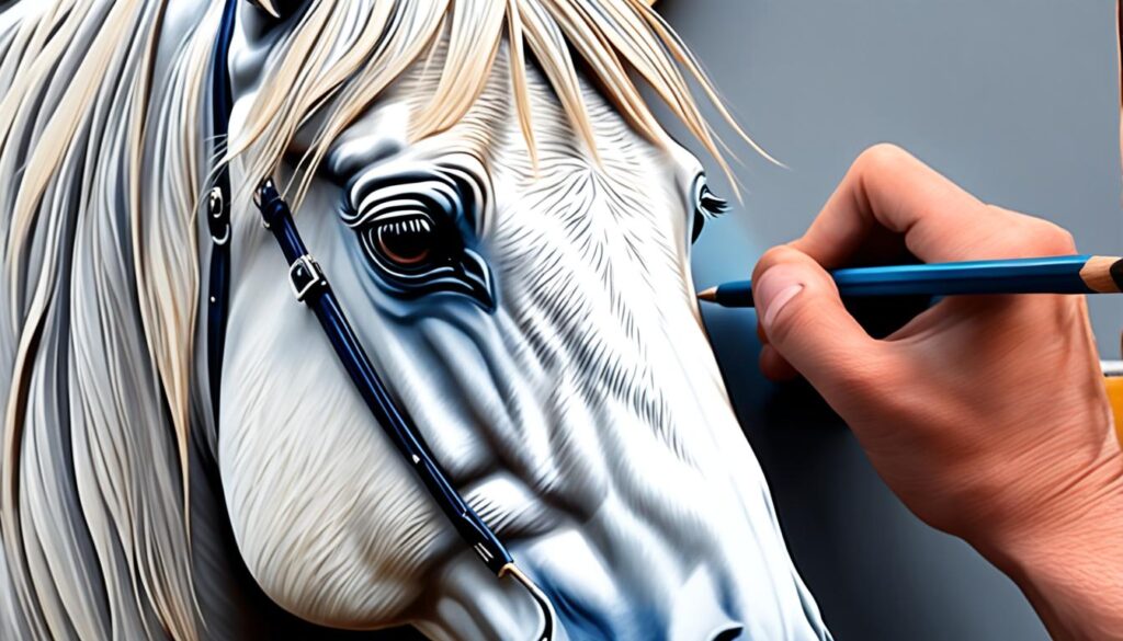final touches on horse drawing