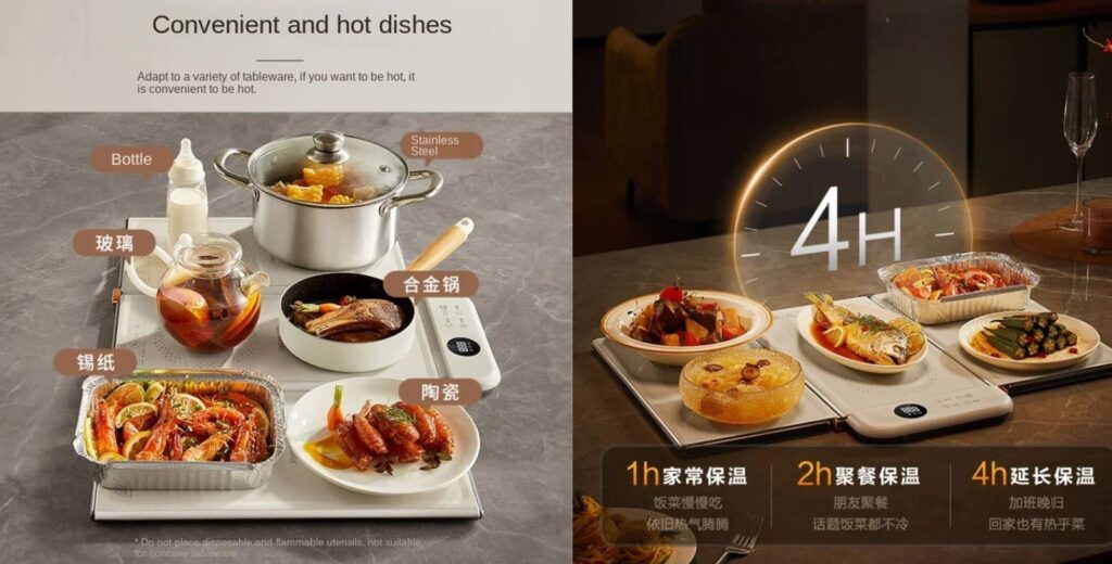 Folding vegetable warming board,