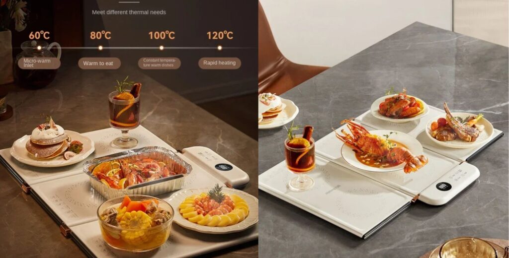Folding vegetable warming board,
