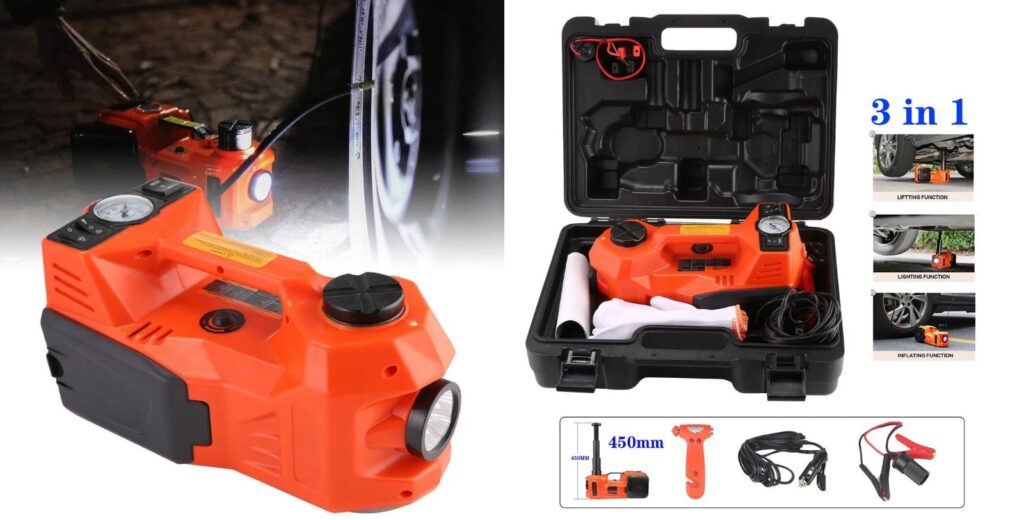 Portable Electric Car Jack With Air Pump