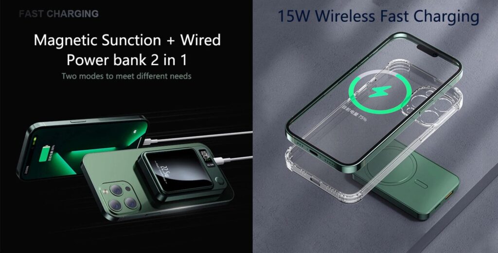 The High‑Capacity Power Bank for iPhone is a must-have for anyone who relies heavily on their smartphone or other portable devices. Its combination of fast charging, universal compatibility, and safe design ensures that you stay powered up anytime, anywhere. Whether for travel, work, or daily life, this power bank offers peace of mind and uninterrupted connectivity.